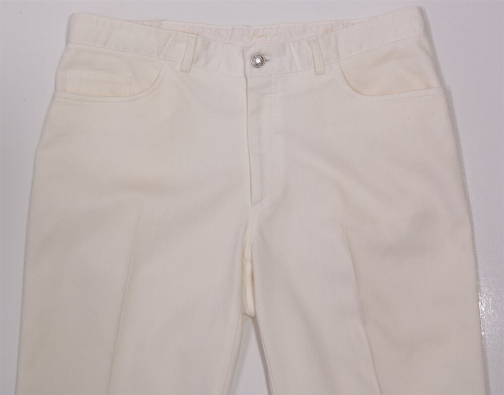 Brioni Marmolada White Cotton Straight Relaxed Jeans 36x28